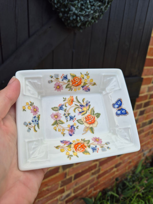 Floral butterfly trinket dish