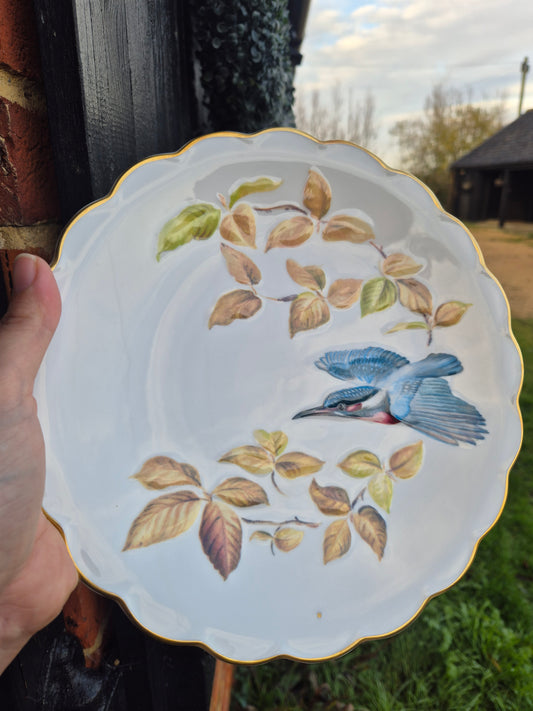 Large kingfisher embossed plate