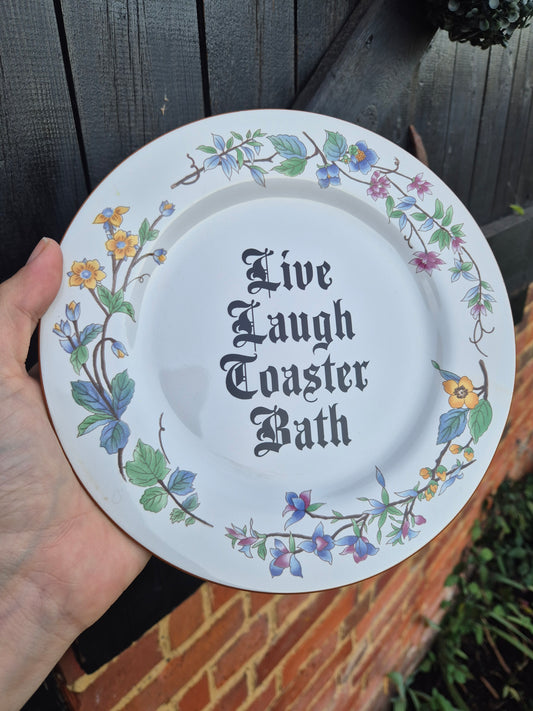 Live laugh toaster bath plate
