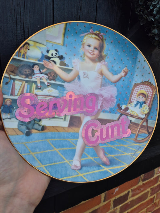Ballerina serving cunt plate