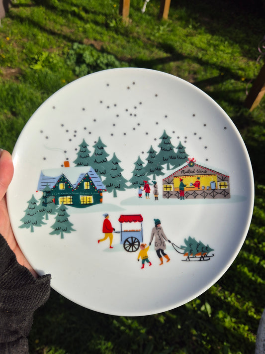 Christmas scene custom plate