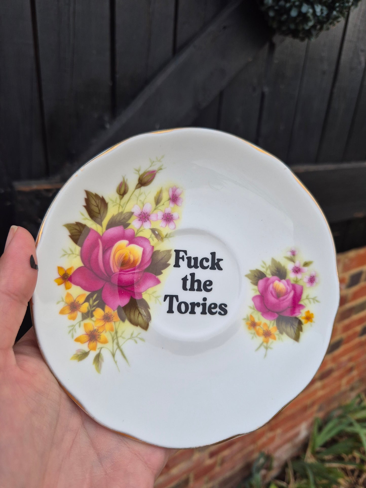 Fuck the Tories saucer