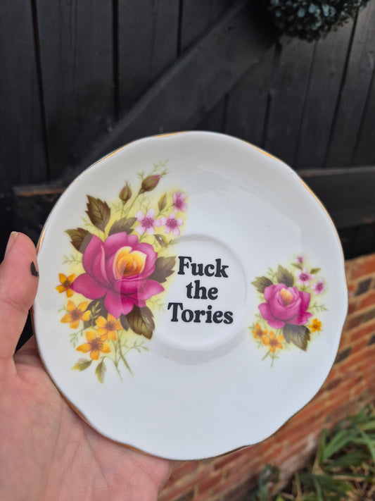 Fuck the Tories saucer